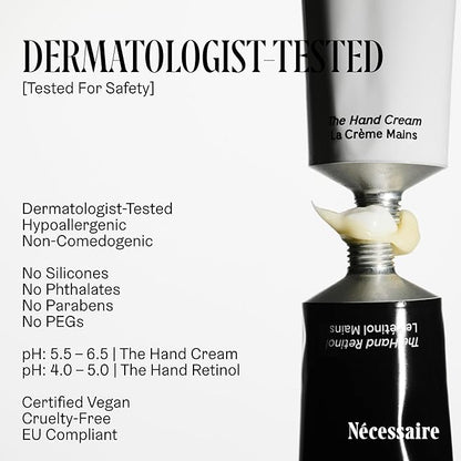 Nécessaire The Hand Duo – The Hand Cream + The Hand Retinol Treatment Holiday Gift Set for Dry Hands – Daily Moisture + Nighttime Repair with Ceramides, Peptides & Retinol – 2 x 2.5 oz