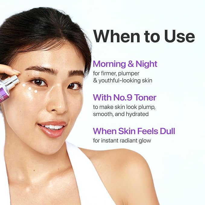 numbuzin No.9 Essence | NAD+ BIO Lifting-sil Essence | Firming, Reduce Wrinkles, Fine Lines | Peptides, NAD+ | Serum for Sagging, Aging, Dull Skin | 1.69 fl. oz.