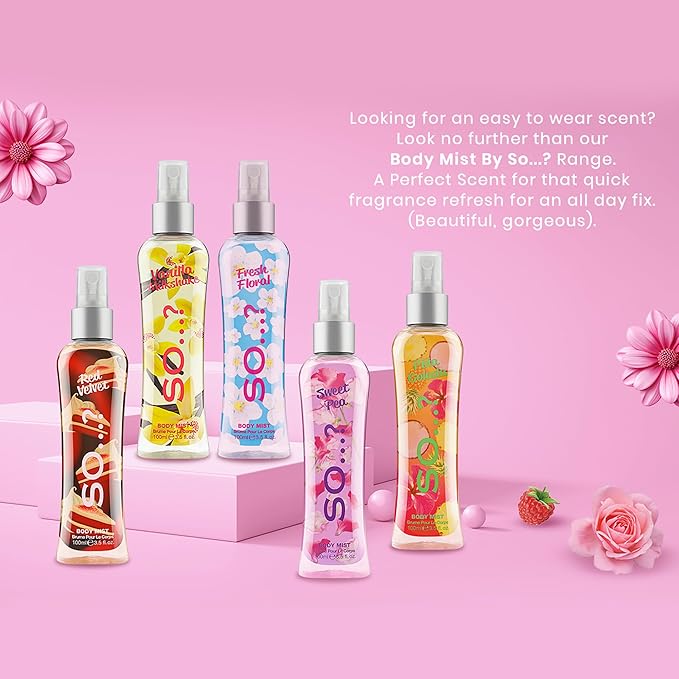 So...? Fresh Floral Body Mist for Women - 3.5 oz Body Mist - Pack of 3