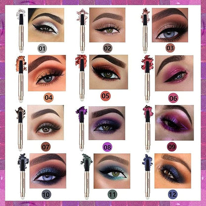 White Eyeshadow Stick and Buildable Eye Shadow Glitter Primer Palette Shimmer Pencil Long Lasting Waterproof Highlighter Pen Makeup Hypoallergenic Eye Liner Multi-Dimensional eyes Look