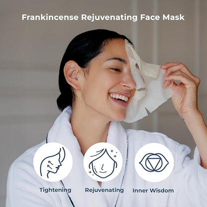 INNA ORGANIC Sheet Mask - Anti-aging & Tightening, EWG & COSMOS Certified (Pack of 5) | Frankincense Essential Oils Infused Skin Care | Luxury Clean Beauty