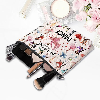 Dance Gifts Dance Makeup Bag, Dance Recital Gifts for Dancer, Birthday Gifts for Dance Lover Teacher Women, Dance Stuff Cosmetic Bag Toiletry Bag Pouch
