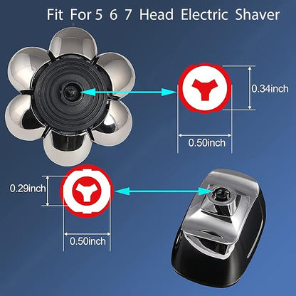 7 Blade Replacement Heads,Bald Shaver Replacement Heads Rotary Shaver for Bald Men Replacement Blade Beard Universal Fast Double Ring Hair Trimmer for 5 6 7 Head Electric Shaver