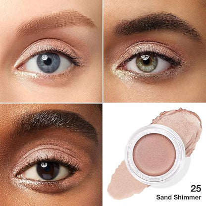 Cream Glitter Sand Shimmer Metallic Eyeshadow Palette Makeup, Natural Single Mini Instant Holographic Eyeshadow For Women, Sombras Crema Para Ojos, Talc, Paraben & Cruelty Free, 25