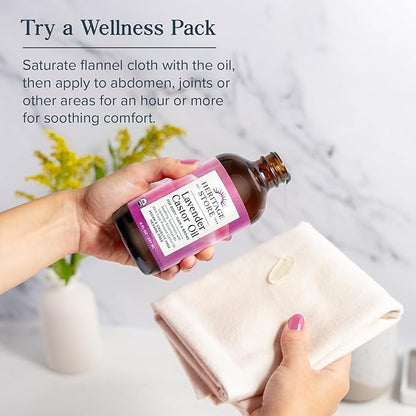 HERITAGE STORE Lavender Castor Oil Organic - Soothing Hair Treatment w/ Lavender Essential Oil - Hair Care, Skin Care, Castor Pack Wrap - Calming Scent, Vegan, Hexane Free, 60-Day Guarantee, 8oz