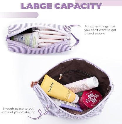 Personalized Anniversary Wife's Birthday Gifts,Mothers Day Gifts for Women,Wife Gifts from Husband,Cool Birthday Gifts for Wife,Makeup Bag Set Cosmetic Bag for Teen Girls - Lavender,R