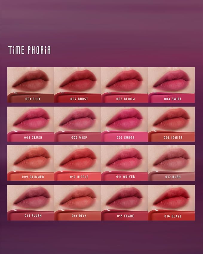 Blurring Lip Tint - Shine Lip Gloss to Soft Blurry Lip Matte Finish, Long-Lasting Lip Stain, Smooth and Blur lip lines, Weightless Watery-Velvet Feel, Hydrating & Non-Sticky (013 FLUSH)