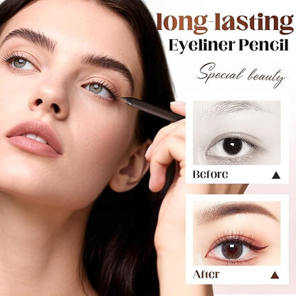 Eyeliner Pencil, Long Lasting Smudge-Proof Professional Eyeliner, Smooth and Easy to Apply, Effortlessly Create Any Look (Stone Brown)