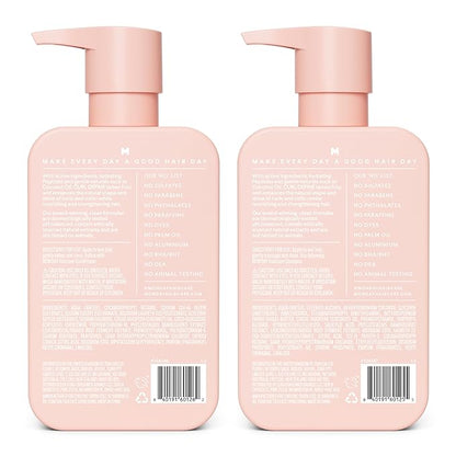 MONDAY HAIRCARE Curl Define Shampoo + Conditioner Set (2 Count) 12 oz Each Nourishes Curls, Tames Frizz, Coconut Oil and Shea Butter Enhance Shine, 100% Recyclable Bottle