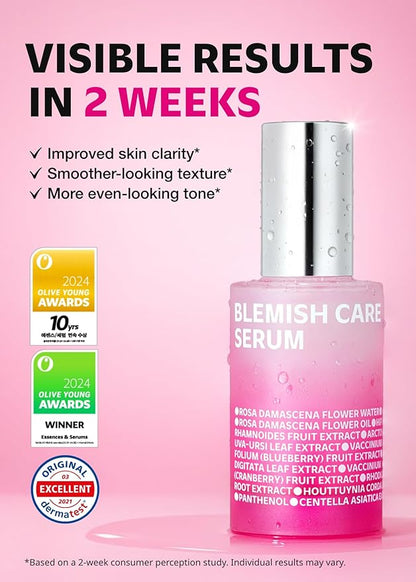 ISOI Blemish Care Up Serum for Face, Vegan Hydrating Serum for Smooth & Glass Skin Effect, Skin Barrier & Moisture Balance for Women, Arbutin, Korean Skin Care (1.18 fl. oz, 35ml)