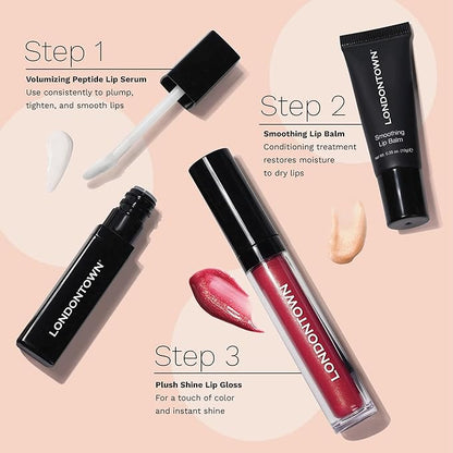 LONDONTOWN Pixie, Milky Pink, Plush Shine Lip Gloss Tube, Deep Hydrating High Shine Sheer Tint Non-Sticky Conditioning Balm