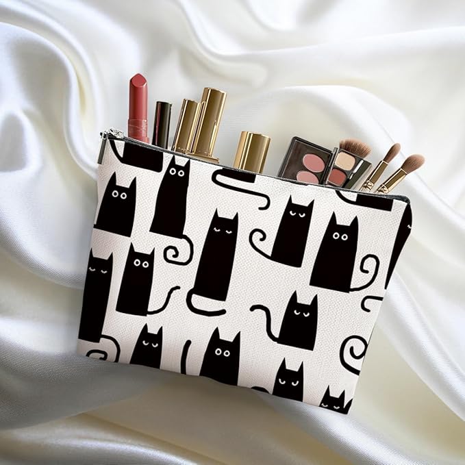 Cat Makeup Bag Cat Gifts Cosmetic Bag Cat Lover Gifts for Women Girls Friends Colleague Cat Themed Gifts Cat Stuff Travel Organizer Zipper Pouch Graduation Birthday Friendship Gifts