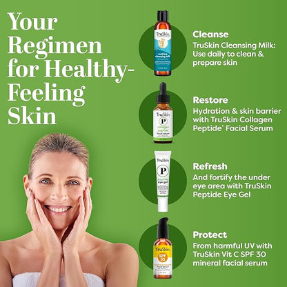 TruSkin Pro Collagen Multi Peptides Serum for Face – Anti Aging Face Serum with TriPeptide-29 & Ceramides – Support Skin’s Natural Collagen & Skin Barrier for Firmer-Looking Skin – 1 fl. Oz