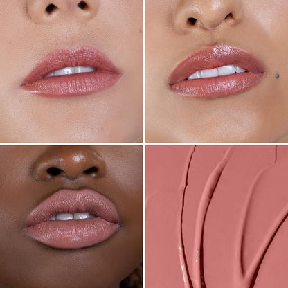 OFIR Lip Rouge Satin Hydrating Lipstick | Full Coverage Cream Lipstick Long Wear | Lightweight Lip Satin Finish with Shea Butter Apricot Oil | Pink Smoothie - Muted Pink 0.12 oz