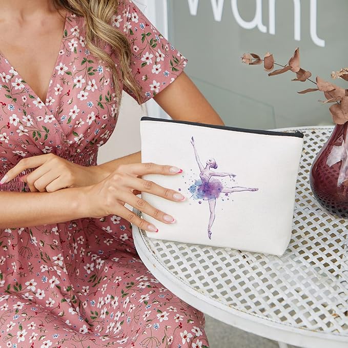 fkovcdy Ballet actress makeup bag ballerina ballet shoe bag dancing girl dancer girl girl recital gift girl ballet lover makeup bag