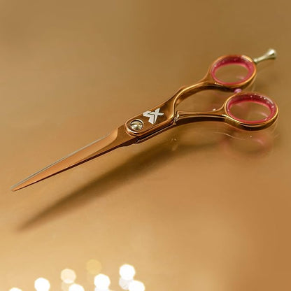 Cricket Shear Xpressions 5.75" Professional Hair Cutting Scissors - Barber Scissors, Japanese Stainless Steel, Comfort Silencer, Ideal for Stylists and Home Use, Hey Rosie - Rose Gold