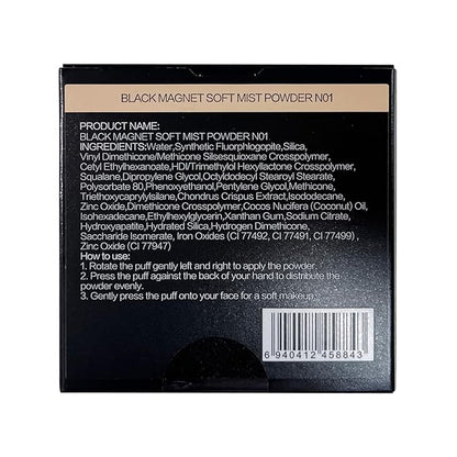 CARSLAN 1.0 Waterproof Face Pressed Powder Compact, 24H Longlasting Oil Control Pressed Setting Powder Talc-Free Makeup, Shine Free, Poreless, Smooth, 01 Natural Beige for dry&com skin (0.28Oz)