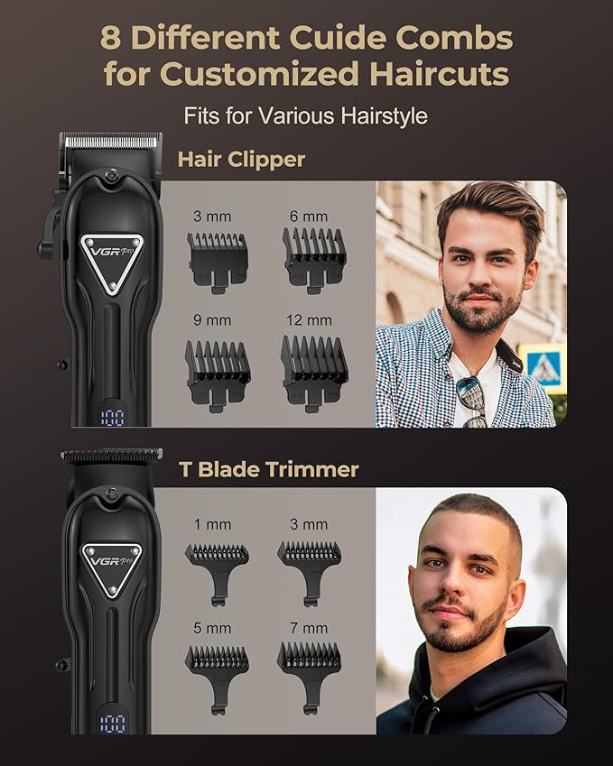 Electric Hair Clippers for Men, Cordless Clipper and Trimmer Set, Clippers for Hair Cutting Kit with Long Battery Life, Hair Grooming Trimmer for Family Kids and Self-Haircut Use