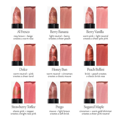 LAURA GELLER NEW YORK Italian Marble Sheer Lipstick - Berry Vanilla - Hydrating & Lightweight - Vitamin E & Caster Seed Oil - Cream Finish