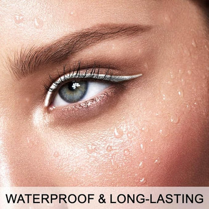 evpct 2Pcs White Color Gel Glitter Eyeliner Pencils Set for Women Waterline Waterproof Smudge Proof lapiz de ojos delineador de ojos contra el agua Eye Liner Makeup