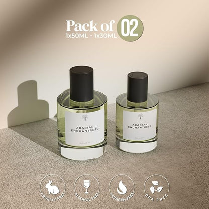 Eternal perfume oils for Women and Men - Eau De Perfum - Arabian Enchantress Perfume Oil Inspired by Madawi - Alcohol-Free Concentrated Scents- Long Lasting Designer Perfumes 50ml+30ml (Pack of 2)