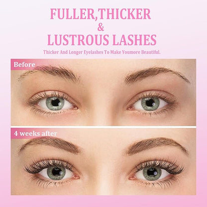 Eyelash Growth Serum with Natural Formula，Lash By Maya Serum Gentle & Vegan，Lash Essence for Eyelash Growth: Achieve Longer, Thicker, and Fuller-Looking Lashes 0.18Fl Oz (5.5ml)