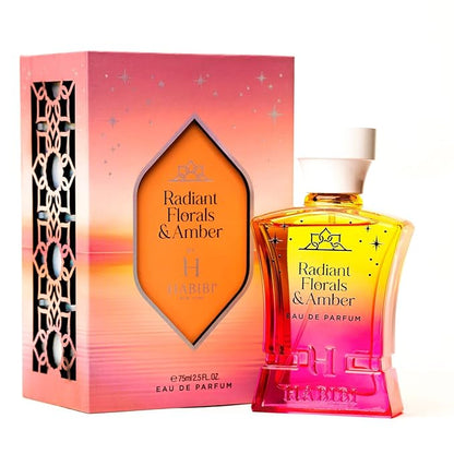 H HABIBI Radiant Florals & Amber Musk Arabian Perfume for Women – 2.5 oz (75ML) Long Lasting Women's Fragrance, Soft Floral Scent with Violet, Rose & Jasmine Notes