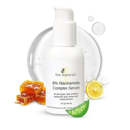 6% Niacinamide Complex Serum for Face with Hyaluronic Acid & Honey, Reduced Potential for Irritation, Pore Minimizer, Hydrating Facial Serum for Skin Even Tone – Anti-Aging for All Skin Types 2 fl oz