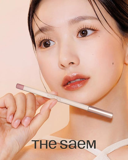 THESAEM Cover Perfection Lip Pencil - Slim, Easy-Blend & Overlip Makeup, Creamy Matte Lip Liner, Long-Lasting with Built-In Sharpener (07 Close)