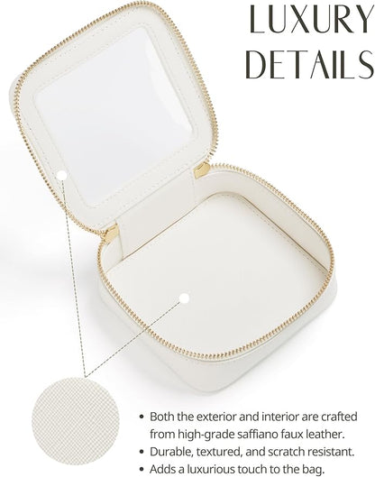Popvibe Clear Makeup Bag Travel Cosmetic Case Transparent Toiletry Bag with Zipper, Portable Make Up Organizer Traveling Compact Car Bag for Essentials