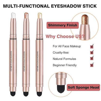 Eyeshadow Stick Makeup, Waterproof Hypoallergenic Long Lasting Cream Eye Shadow Pencil, Highlighter Matte Crayon eyes liner, Glitter Primer Palette Shimmer Eyeliner Pen, Rose Red