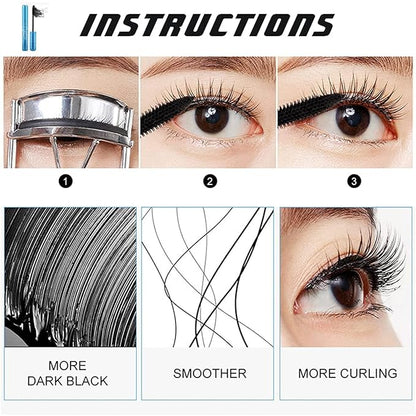 Volumizing Mascara for Older Women 60 Plus - Lengthening & Thickening Formula, Smudge-Proof, Clump-Free, Waterproof Mascara for Thin Lashes, Ultra-Defining Lash Lift for Mature Eyes (Black, 1)