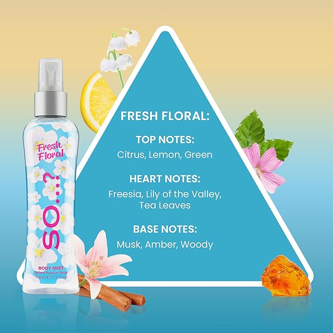 So...? Fresh Floral Body Mist for Women - 3.5 oz Body Mist - Pack of 2