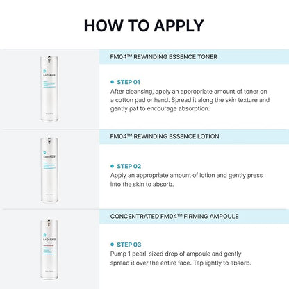 FM04 Rewinding Essence Lotion – Korean Anti-Aging Moisturizer for Firming & Tightening | 3.72 fl oz with Patented TFM