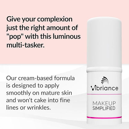 Vibriance Highlighter Shimmer Stick - All-in-One, Mature Skin Highlighter - Lips, Cheeks, Eyes Cosmetics for Older Women - Makeup Simplified in Illuminate