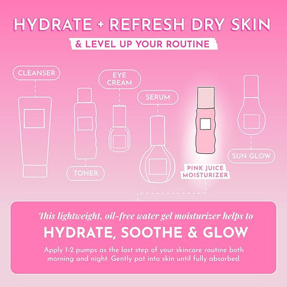 Glow Recipe Limited Edition Pride Pink Juice Water Gel Face Moisturizer - Hydrating Hyaluronic Acid, Radiance Boosting, Non-Comedogenic, Oil-Free, Long-Lasting Korean Skin Care for Oily Skin (50ml)