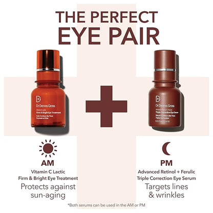 Dr. Dennis Gross Advanced Retinol + Ferulic Eye Serum – Target Dark Circles, Puffiness, Fine Lines & Wrinkles for Smooth, Youthful-Looking Eyes, 0.5 oz