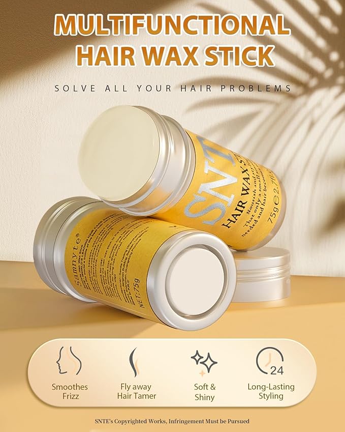 Hair Wax Stick for Wig, Wig Band for Wig Glue Lace Glue - Smooth Flyaways, Sleek Ponytails, Buns, Updos, Baby Hairs, Edge Control