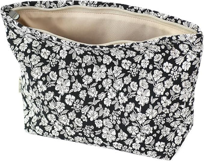 Floral Jacquard Makeup Bag - Large Capacity Cosmetic Pouch for Travel, Toiletry Organizer with Zipper, Perfect for Daily Use & Gifts, Stylish Make Up Organizer, Purses for Women Clearance