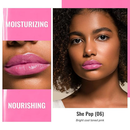Oulac Moisturizing Shine Lipstick For Women Christmas Set 2PCS, 2 in 1 Tinted Lip Balm for Winter, Hydrated Juicy and Glossy Lip Color for Dry, Cracked and Chapped Lips, Vegan [06+15]