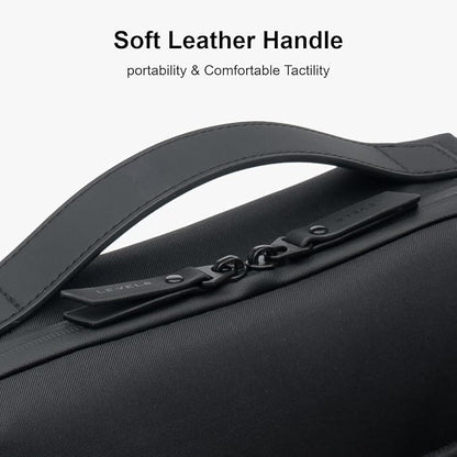 LEVEL8 Travel Toiletry Bag for Men Women, Water Repellent Shaving Bag for Toiletries Accessories, Storage Bags with Divider and Handle, Small/Black