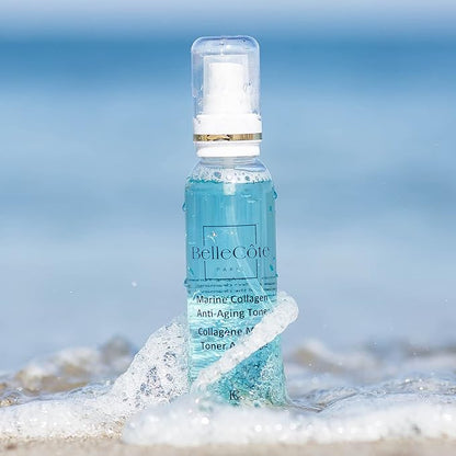 Marine Collagen Anti Aging Toner - Face Mist Hydrating Spray with Peptides, Unisex Skin Care Facial Toner, Reduces Redness, Wrinkles, Dry Skin Setting Spray | Green Tea & Aloe Vera Extract (4 Fl oz)