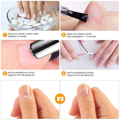 Cuticle Trimmer-opove Cuticle Remover Cuticle Nipper Professional Stainless Steel Cuticle Cutter Clipper Durable Pedicure Manicure Tools for Fingernails and Toenails,X7 mini Color Gradient