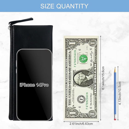 SumDirect PU Leather Cosmetic Pencil Bags - Small Soft Makeup Pouch with Zipper, Pencil Pouch Case Simple Comestic Organizer