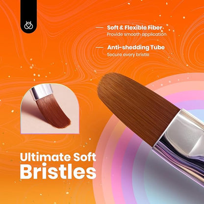 Beetles Gel Polish Nail Art Brushes, 6 Pcs Fingernail Art Design Pens, Wood Alloy Handle, Dotting Pen Clean Up Liner French Nail Brush Set, DIY Manicure Tools Gift for Women