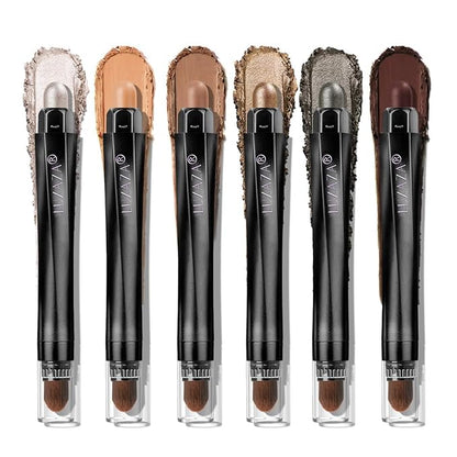 Neutral Brown Eyeshadow Stick Makeup 6PCS Set, Metallic Shimmer Matte Cream Eye Shadow Eyeliner Brightener Pencil Crayon - BROWN LATTE