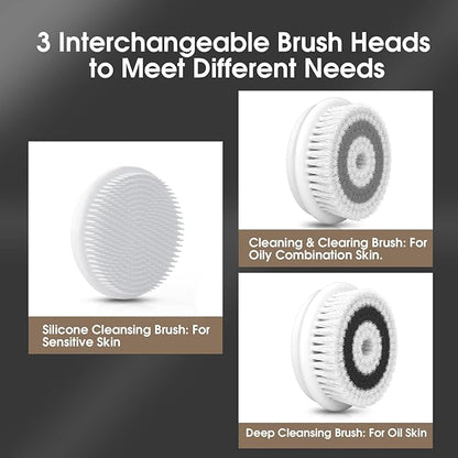Facial Cleansing Brush: Face Scrubber for Men and Women - Face Brushes for Deep Cleansing and Exfoliating