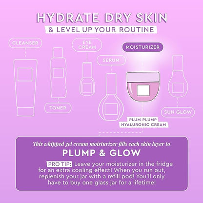 Glow Recipe Plum Plump Hyaluronic Acid Face Cream, Travel Size - Hydrating, Firming & Plumping Facial Moisturizer for Women & Men - Korean Skin Care with Polyglutamic Peptides for Dry Skin (20ml)