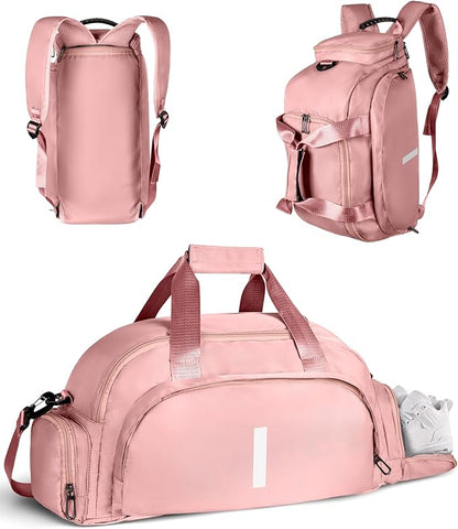 Gifts for Teen Girls 12-14, Initial Gym Bags with Shoe Compartment, Dance Bag for Girls, Monogram Kid Overnight Bags, Travel Duffle Tote-Perfect for Ballet Sport Gymnastics Cheer (Letter I)