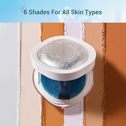 FLORASIS Breathable Loose Setting Powder, Flawless Jade Lightweight Long-Lasting Makeup Powder for Face (08 Amber)